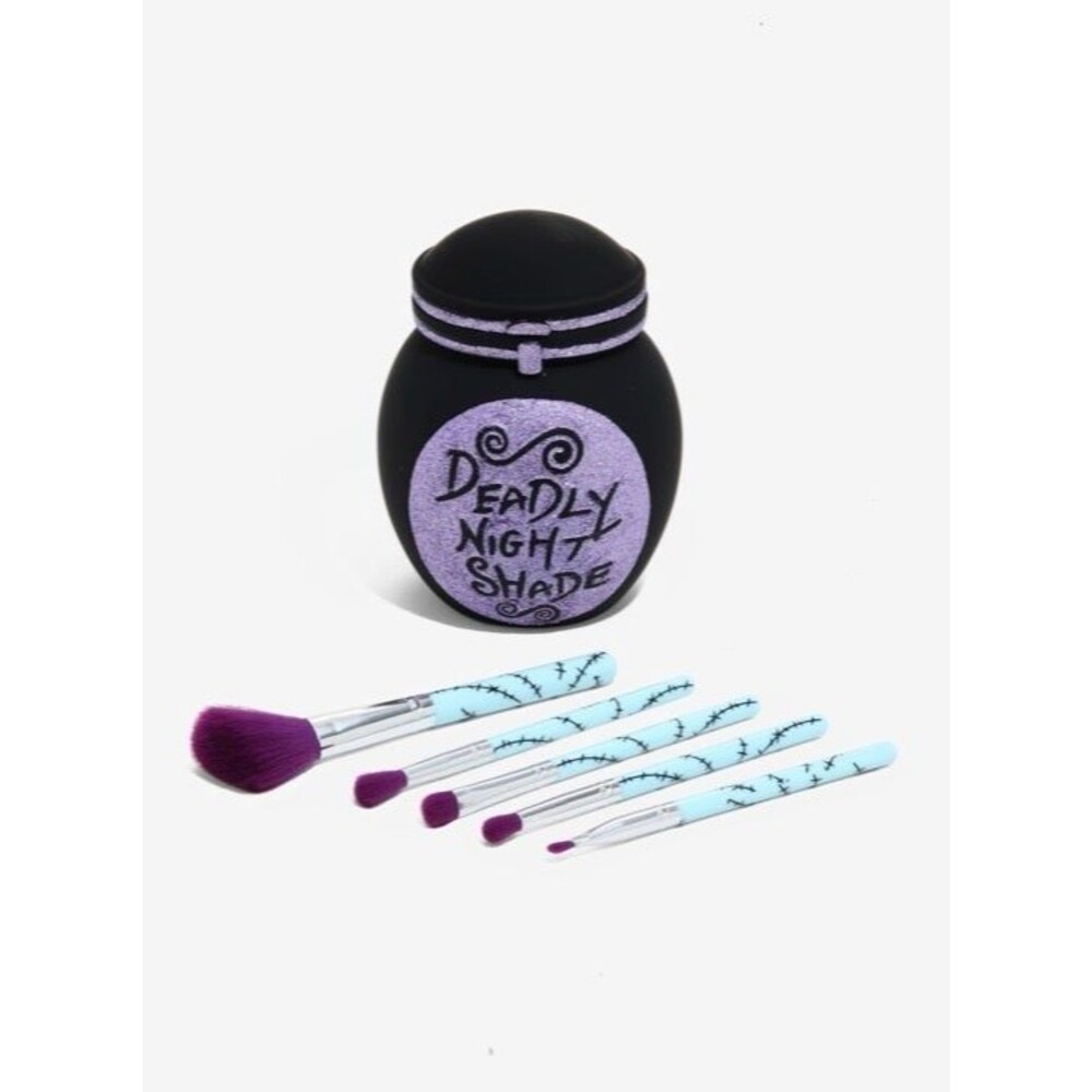 RARE Disney Nightmare Christmas Sally Deadly Night Shade Makeup Brush Set/Holder
